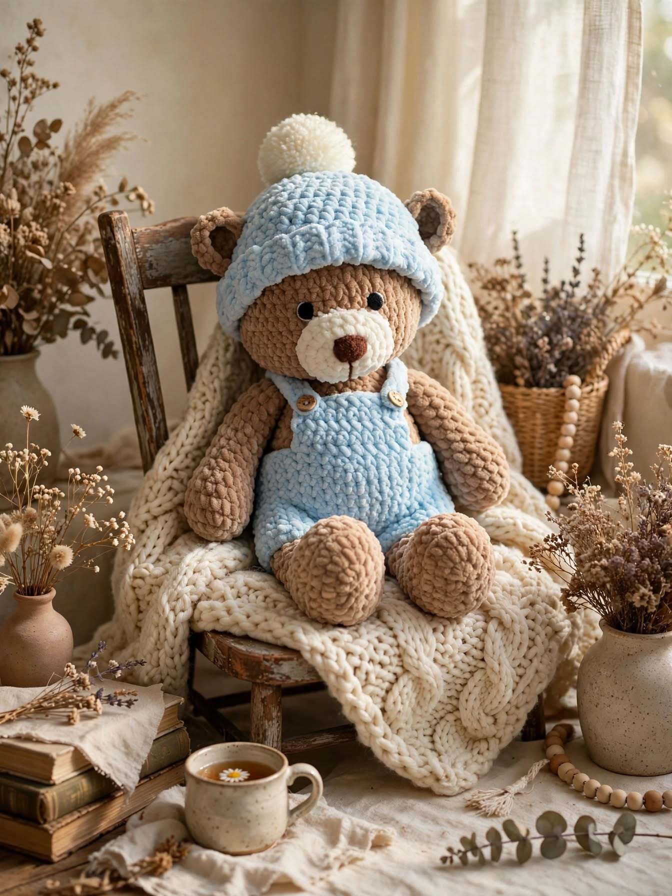 Green Farmer Bear - Overalls Pattern